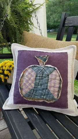 Purple Background Pumpkin Pillow