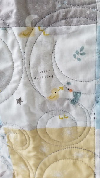 Blue Goose Patchwork Baby Quilt