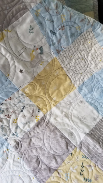 Blue Goose Patchwork Baby Quilt